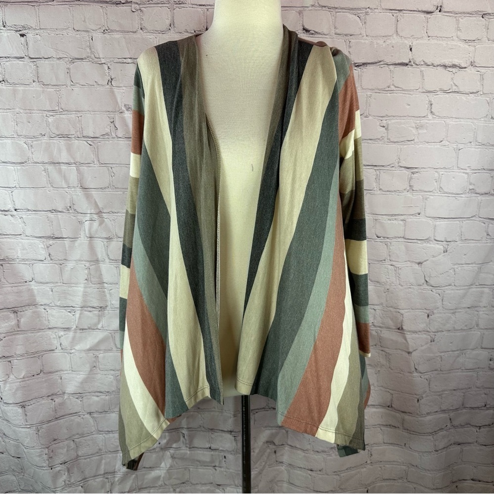 Boutique NWT Multi stripe kimono western boho plus